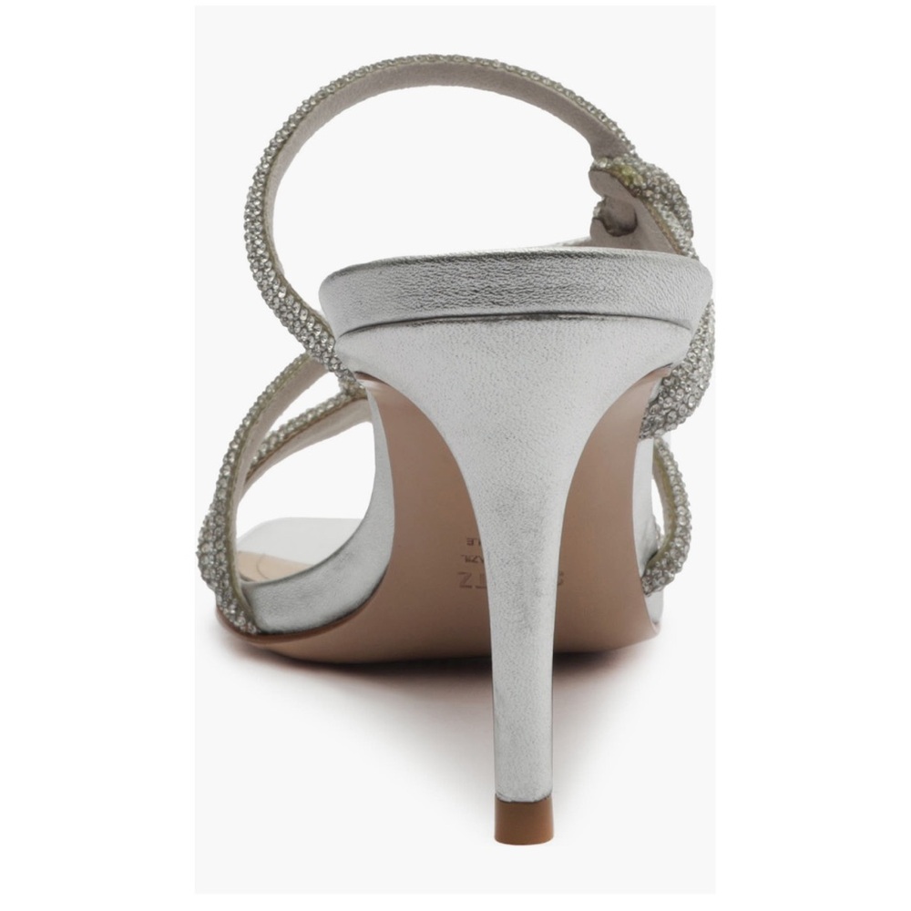 SCHUTZ Lauryn Slide Sandals Cristal Forro & Silver Women’s 5.5B Jewel Encrusted - Picture 11 of 16